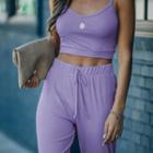 Set: Plain Camisole Top + Pants