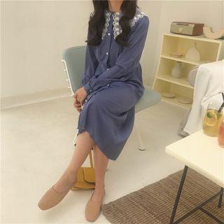 Lace-collar Midi Dress