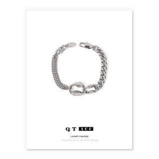 Chained Alloy Bracelet Silver - One Size