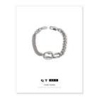 Chained Alloy Bracelet Silver - One Size