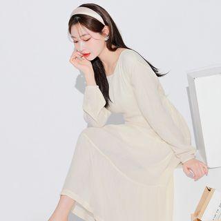 Tie-waist Tiered Midi Dress