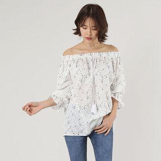 Tasseled Off-shoulder Top