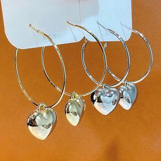 Heart Alloy Hoop Dangle Earring