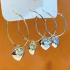Heart Alloy Hoop Dangle Earring