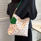 Cherry Print Faux Leather Tote Bag