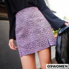 Plus Size Leopard Mini Skirt