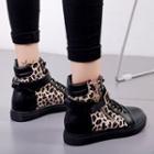 Leopard Print High-top Sneakers