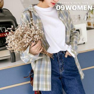 Oversized Pastel Plaid Shirt