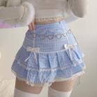 Lace-trim Mini A-line Skirt