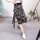 Midi Leopard Print Sheath Knit Skirt Leopard - One Size