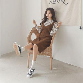 V-neck Sleeveless Rib-knit Dress