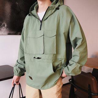 Half Zip Drawstring Windbreaker