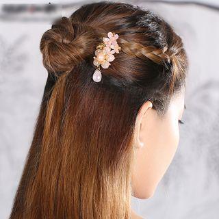 Retro Flower Gemstone Hair Comb
