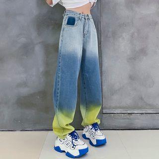 High Waist Tie-dye Jeans