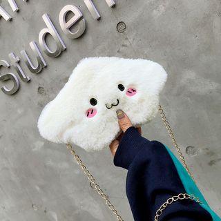 Embroidered Furry Crossbody Bag