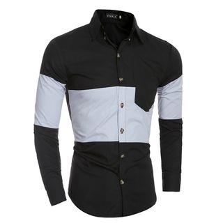 Two-tone Pocketed Shirt