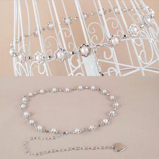 Faux Pearl Chain Belt