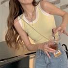 U-neck Two-tone Camisole Top