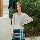 V-neck See-through Cardigan