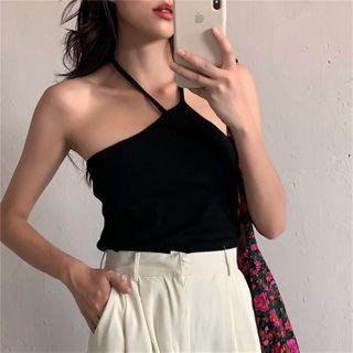 Halter-neck Camisole Top Black - One Size