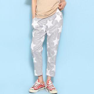 Band-waist Star Pattern Pants