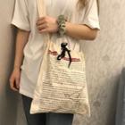 Lettering Canvas Crossbody Bag S-165 - Off-white - One Size