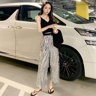 Sequined Wide-leg Pants As Shown In Figure - One Size