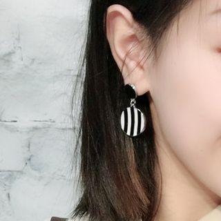 Striped Disc Dangle Earring