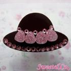 Sweet Pink Swarovski Crystal Strawberry Choco Hat Ring Silver - One Size
