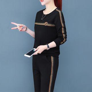 Set: Striped Pullover + Straight-fit Pants