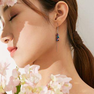 925 Sterling Silver Triangle Stone Drop Earring