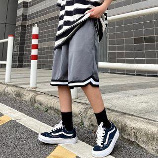 Couple Matching Contrast Trim Sport Shorts