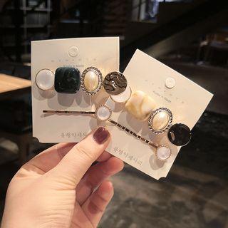 Set Of 2: Faux-pearl Hair Clip