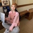 Two-tone Zip-up Polo-neck Sweatshirt