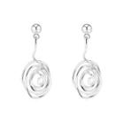 925 Sterling Silver Wirework Rose Dangle Earring As Shown In Figure - One Size