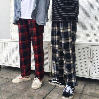 Couple Matching Check Pants
