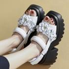 Platform Chunky Heel Floral Sandals