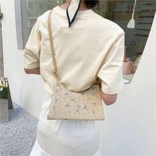 Floral Lace Braided Crossbody Bag