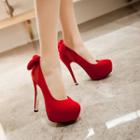 Bow Strapped High Heel Pumps