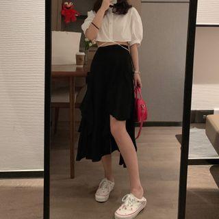 Asymmetrical Drawstring Skirt