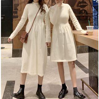 Long Sleeve Knitted A-line Dress