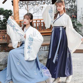Embroidered Hanfu Blouse / Maxi Skirt / Set
