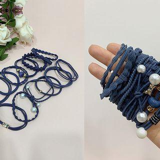 Hair Tie Set (12 Pcs) - Dark Blue Dark Blue - One Size