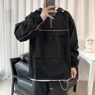 Long-sleeve Half-zip Hooded Pullover