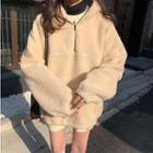 Long-sleeve Fleece Hooded Pullover Pullover - One Size