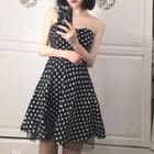 Dotted Strapless Dress