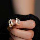 Rhinestone Layered Half-hoop Earring 1 Pair - Earrings - Gold - One Size