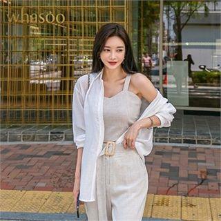 Drop-shoulder Textured Shirt