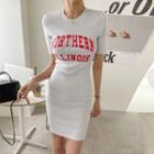Letter Bodycon Mini T-shirt Dress