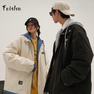 Couple Matching Mock Two-piece Zip-up Jacket